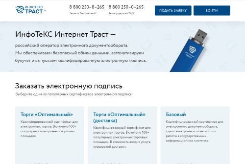 «Инфотекс Интернет Траст» - Удостоверяющий центр